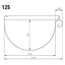 Dakgoot | Staal | Ø 125 mm | 028 - Kersrood | Lengte = 2 m #2