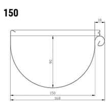 Dakgoot | Staal | Ø 150 mm | 028 - Kersrood | Lengte = 2 m #2