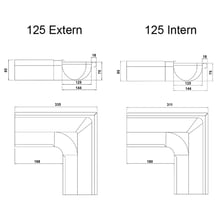 Goot binnenhoek 90° | Titaanzink | Ø 125 mm #2