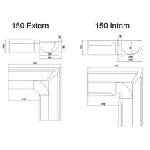 Goot binnenhoek 90° | Staal | Ø 150 mm | Verzinkt #2