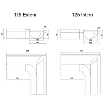 Goot buitenhoek 90° | Titaanzink | Ø 125 mm #2