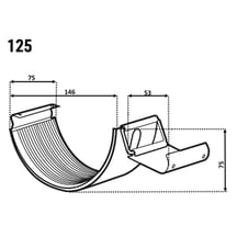 Goot verbindingsstuk met rubber | Staal | Ø 125 mm | 028 - Kersrood #2