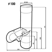 Regenwater vanger | Staal | Ø 100 mm | 9005 - Gitzwart #2