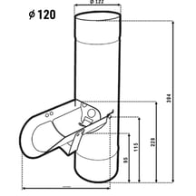 Regenwater vanger | Staal | Ø 120 mm | 9005 - Gitzwart #2