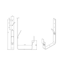 Universeel goot beugel | Veer / Veer | Staal | Ø 125 mm | 9005 - Gitzwart | Lengte = 210 mm #2