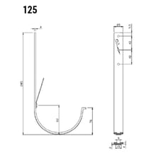 Universeel goot beugel | Veer / Veer | Staal | Ø 125 mm | 7024 - Grafietgrijs | Lengte = 210 mm #2