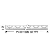 Polycarbonaat kanaalplaat | 25 mm | Breedte 980 mm | Opaal wit | Extra sterk | 2000 mm #5