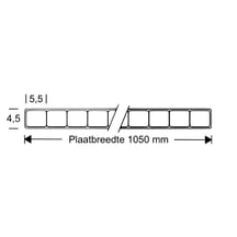 Polycarbonaat kanaalplaat | 4,50 mm | Breedte 1050 mm | Helder | 2000 mm #4