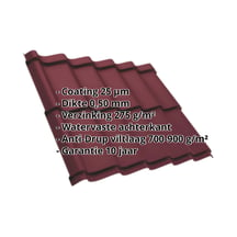 Dakpanplaat Szafir 350/15 | Anti-Drup 700 g/m² | Staal 0,50 mm | 25 µm Polyester | 3005 - Wijnrood #2