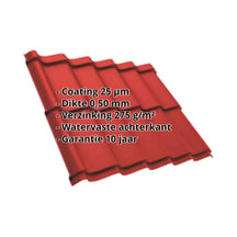 Dakpanplaat Szafir 350/15 | Staal 0,50 mm | 25 µm Polyester | 3016 - Koraalrood #2