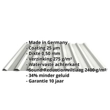 Damwandplaat 20/1100 | Dak | Anti-Drup 1000 g/m² | Staal 0,50 mm | 25 µm Polyester | 9002 - Grijswit #2