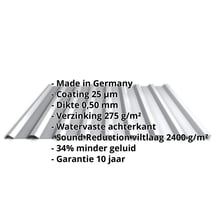 Damwandplaat 20/1100 | Dak | Anti-Drup 1000 g/m² | Staal 0,50 mm | 25 µm Polyester | 9006 - Zilver-Metallic #2