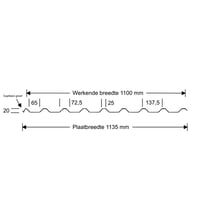 Damwandplaat 20/1100 | Dak | Anti-Drup 1000 g/m² | Staal 0,75 mm | 60 µm Puramid | 7016 - Antracietgrijs #9