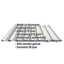 Damwandplaat 20/1100 | Dak | Anti-Drup 1000 g/m² | Staal 0,75 mm | 60 µm Puramid | 9002 - Grijswit #2