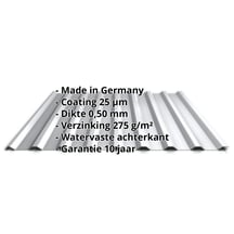 Damwandplaat 20/1100 | Dak | Staal 0,50 mm | 25 µm Polyester | 9006 - Zilver-Metallic #2