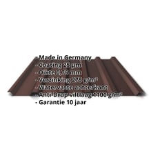 Damwandplaat 35/207 | Dak | Anti-Drup 1000 g/m² | Staal 0,75 mm | 25 µm Polyester | 8017 - Chocoladebruin #2