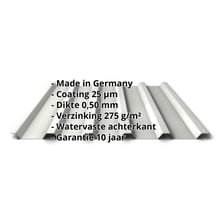 Damwandplaat 35/207 | Dak | Staal 0,50 mm | 25 µm Polyester | 9002 - Grijswit #2