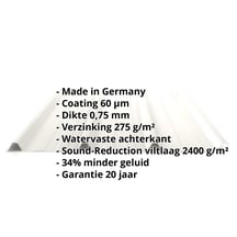 Damwandplaat 45/333 | Dak | Anti-Drup 1000 g/m² | Staal 0,75 mm | 60 µm Puramid | 9002 - Grijswit #2