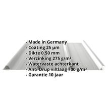 Damwandplaat 45/333 | Dak | Anti-Drup 700 g/m² | Staal 0,50 mm | 25 µm Polyester | 9006 - Zilver-Metallic #2