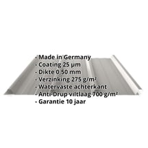 Damwandplaat 45/333 | Dak | Anti-Drup 700 g/m² | Staal 0,50 mm | 25 µm Polyester | 9007 - Grijs aluminiumkleurig #2