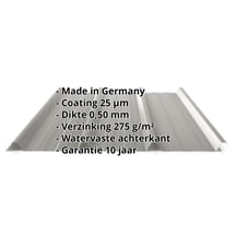 Damwandplaat 45/333 | Dak | Staal 0,50 mm | 25 µm Polyester | 9007 - Grijs aluminiumkleurig #2