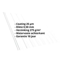 Damwandplaat T18DR | Dak | Staal 0,50 mm | 25 µm Polyester | 9010 - Zuiverwit #2