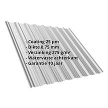 Damwandplaat T18DR | Dak | Staal 0,75 mm | 25 µm Polyester | 9006 - Zilver-Metallic #2