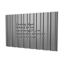 Damwandplaat T18DR | Gevel | Staal 0,50 mm | 25 µm Polyester | 9007 - Grijs aluminiumkleurig #2