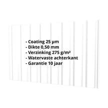 Damwandplaat T20M | Gevel | Staal 0,50 mm | 25 µm Polyester | 9010 - Zuiverwit #2