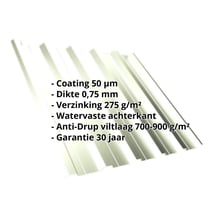 Damwandplaat T35DR | Dak | Anti-Drup 700 g/m² | Staal 0,75 mm | 50 µm PURLAK® | 9002 - Grijswit #2