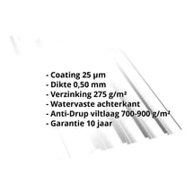 Damwandplaat T35DR | Dak | Anti-Drup 700 g/m² | Staal 0,50 mm | 25 µm Polyester | 9010 - Zuiverwit #2