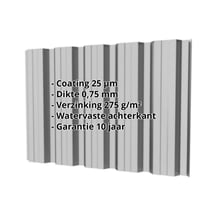 Damwandplaat T35DR | Gevel | Staal 0,75 mm | 25 µm Polyester | 9006 - Zilver-Metallic #2