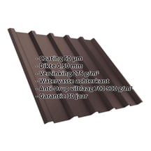 Damwandplaat T35M | Dak | Anti-Drup 700 g/m² | Staal 0,50 mm | 50 µm PURMAT® | 8017 - Chocoladebruin #2