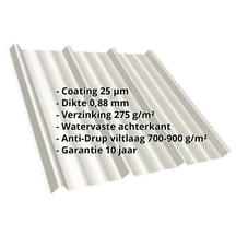 Damwandplaat T45/333M | Dak | Anti-Drup 700 g/m² | Staal 0,88 mm | 25 µm Polyester | 9002 - Grijswit #2