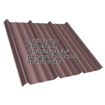 Damwandplaat T45/333M | Dak | Staal 0,50 mm | 25 µm Polyester | 8017 - Chocoladebruin #2