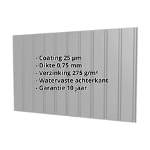 Damwandplaat T7M | Gevel | Staal 0,75 mm | 25 µm Polyester | 9007 - Grijs aluminiumkleurig #2