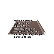 Felsplaat 33/500-LE | Dak | Anti-Drup 1000 g/m² | Staal 0,75 mm | 25 µm Polyester | 8017 - Chocoladebruin #2
