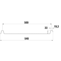 Felsplaat 33/500-LE | Dak | Anti-Drup 1000 g/m² | Staal 0,75 mm | 60 µm Puramid | 9002 - Grijswit #10