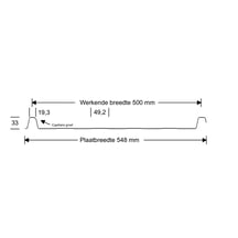 Felsplaat 33/500-LR | Dak | Anti-Drup 1000 g/m² | Restpartij | Staal 0,40 mm | 25 µm Polyester | 8012 - Roodbruin #8