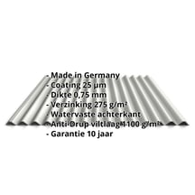 Golfplaat 18/1064 | Dak | Anti-Drup 1000 g/m² | Staal 0,75 mm | 25 µm Polyester | 9002 - Grijswit #2