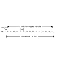 Golfplaat 18/1064 | Dak | Anti-Drup 1000 g/m² | Staal 0,75 mm | 60 µm Puramid | 7016 - Antracietgrijs #9