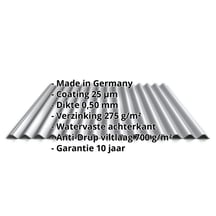 Golfplaat 18/1064 | Dak | Anti-Drup 700 g/m² | Staal 0,50 mm | 25 µm Polyester | 9006 - Zilver-Metallic #2