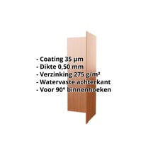 Binnenhoek | 100 x 100 x 2000 mm | Staal 0,50 mm | 25 µm Polyester | Houtlook - Eiken #2