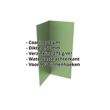 Binnenhoek | 100 x 100 x 2000 mm | Staal 0,50 mm | 25 µm Polyester | 6011 - Resedagroen #2