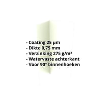 Binnenhoek | 100 x 100 x 2000 mm | Staal 0,75 mm | 25 µm Polyester | 9002 - Grijswit #2