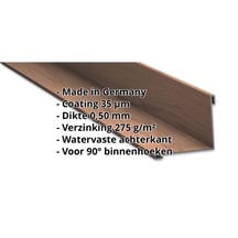 Binnenhoek | 115 x 115 x 2000 mm | Staal 0,50 mm | 35 µm Structuurpolyester | Houtlook - Eiken #2