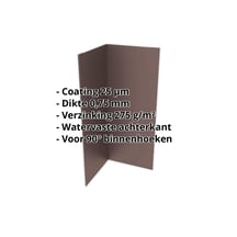 Binnenhoek | 150 x 150 x 2000 mm | Staal 0,75 mm | 25 µm Polyester | 8017 - Chocoladebruin #2