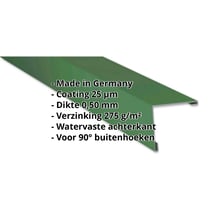 Buitenhoek | 115 x 115 mm | Staal 0,50 mm | 25 µm Polyester | 6002 - Loofgroen #2