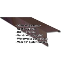 Buitenhoek | 115 x 115 mm | Staal 0,63 mm | 25 µm Polyester | 8017 - Chocoladebruin #2