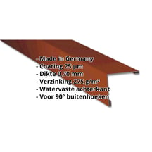 Buitenhoek | 115 x 115 mm | Aluminium 0,70 mm | 25 µm Polyester | 8012 - Roodbruin #2